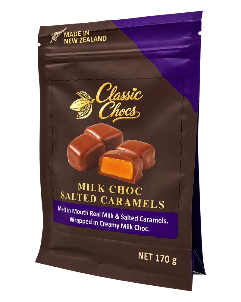 Classic Chocs Milk Choc Salted Caramels, 170 g bag